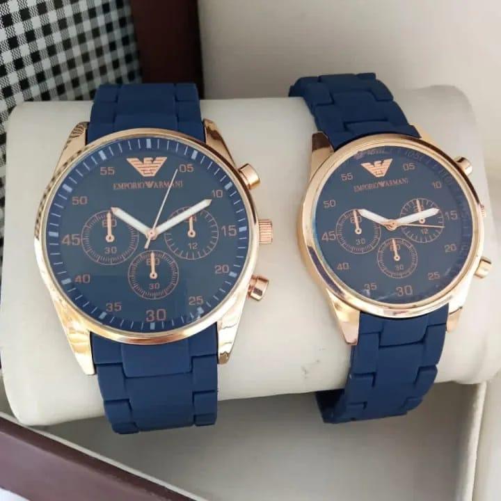 Unisex Stainless Steel Chronograph Couple Watches