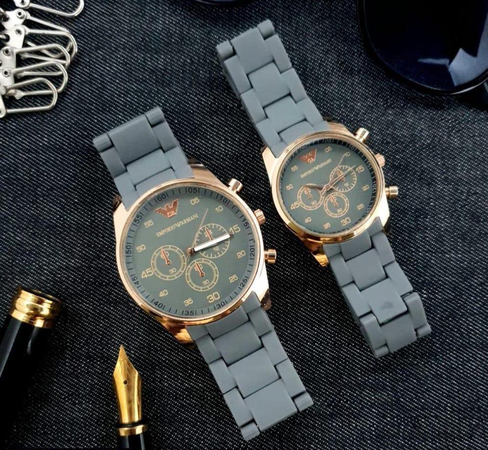Unisex Stainless Steel Chronograph Couple Watches