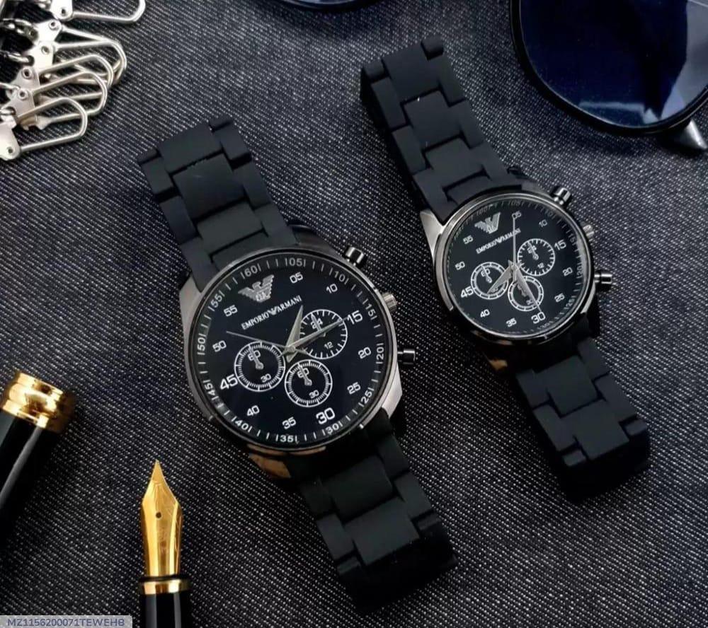 Unisex Stainless Steel Chronograph Couple Watches
