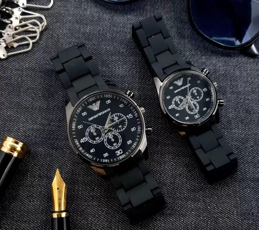 Unisex Stainless Steel Chronograph Couple Watches